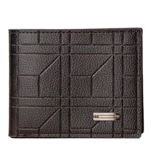 Men's wallet short wallet youth fashion plaid horizontal soft wallet